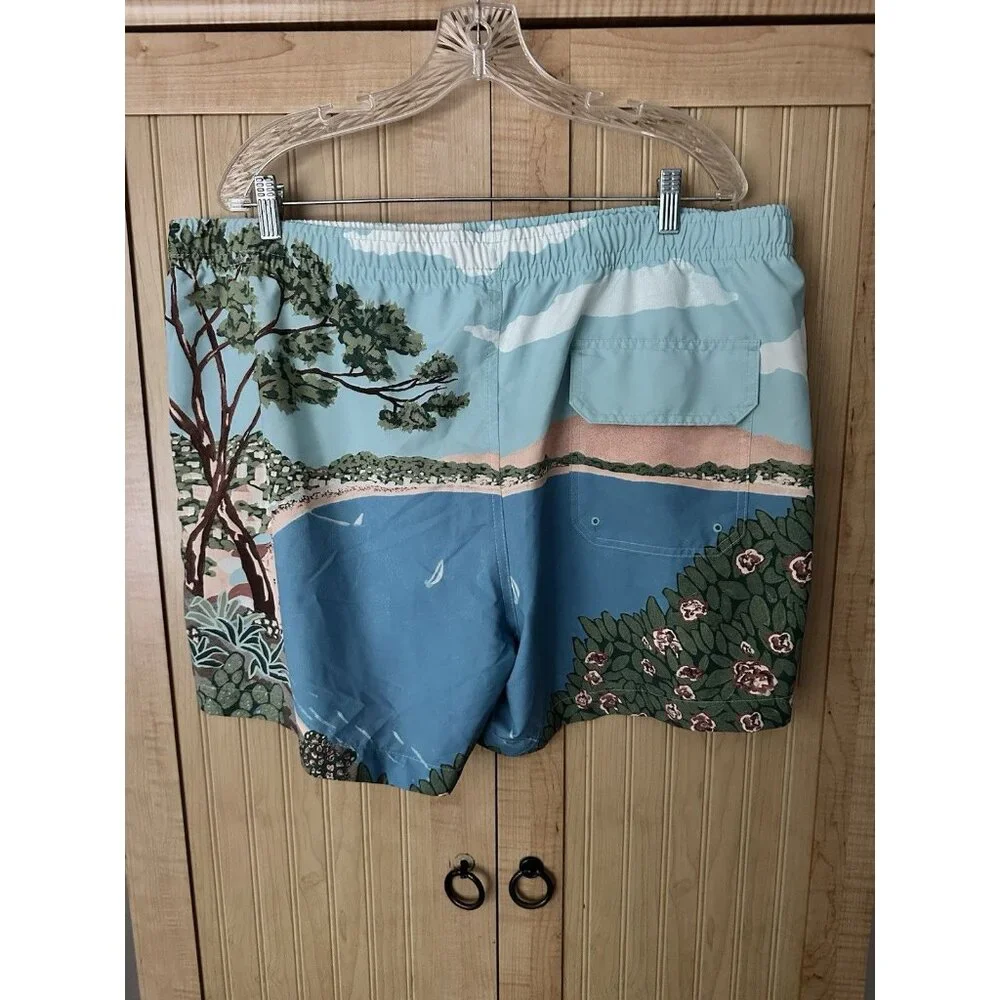 Abercrombie The A&F 5” Relaxed Trunk Swim Size XXL‎ Vacation Painting trunks